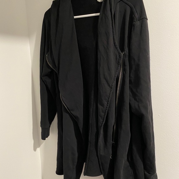long black hooded cardigan